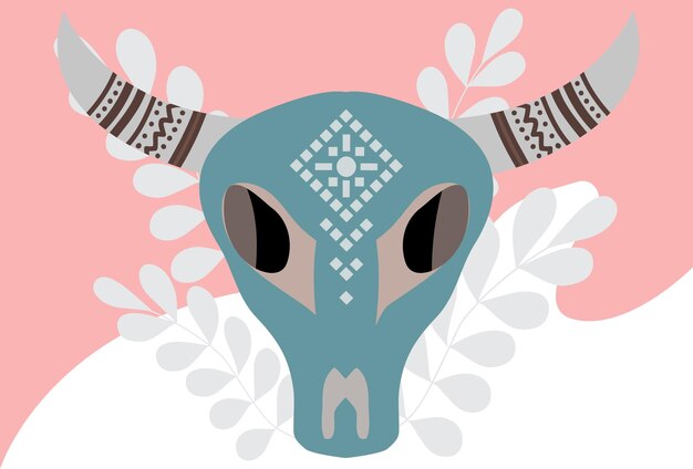 3452 Bull Skull Concept Illustration