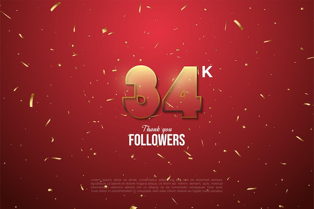 34k followers transparent red numbers.