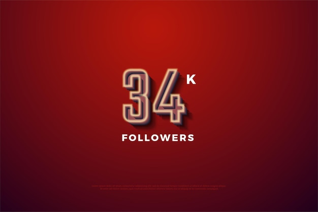 34k follower con concetto di numeri diversi