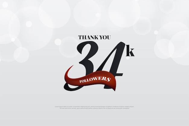 34k followers with plain celebratory numbers