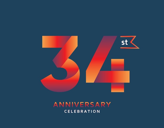 34st anniversary colorful