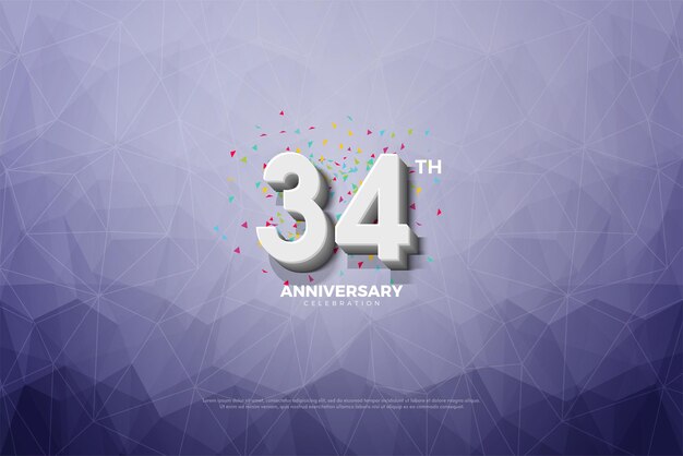 34th anniversary with crystal paper background