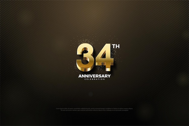 순금 숫자가 있는 34주년