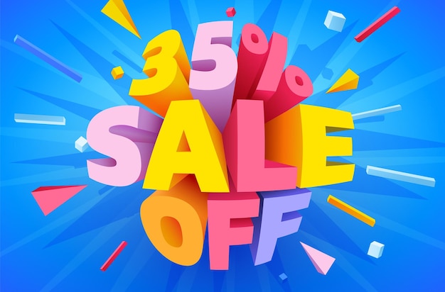 35 percent Off Discount creative composition Mega Sale