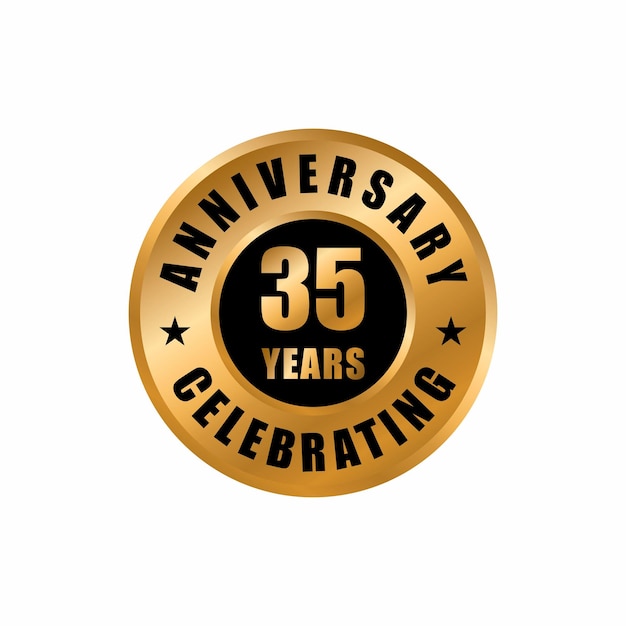 Vector 35 years anniversary celebration design template. 35 years anniversary vector stamp