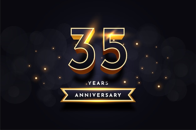 35 years anniversary celebration illustration template design