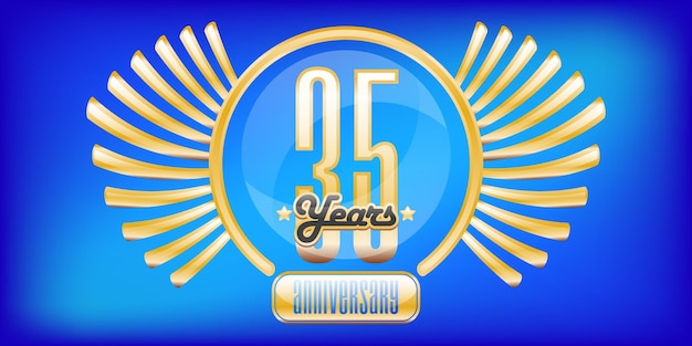 35주년 기념 엠블럼 기념일 배지 또는 라벨
