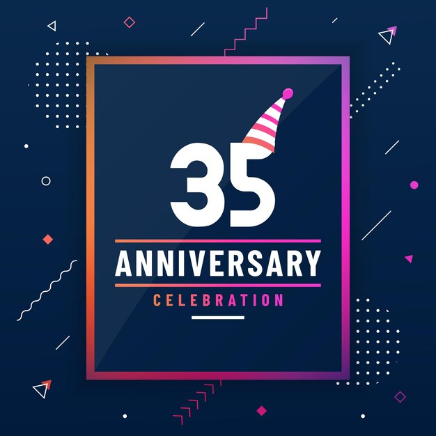 35 years anniversary greetings card 35 anniversary celebration background free vector