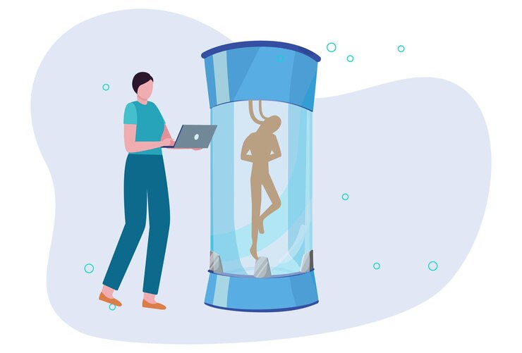 Vector 3519 cryonics concept illustration