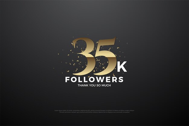 35k 추종자 플랫 클래식 숫자.