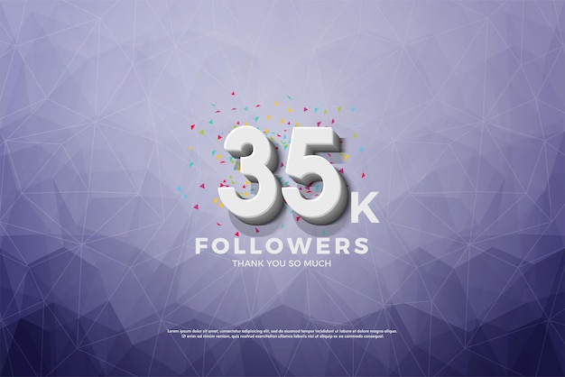 35k followers with beautiful texture background.