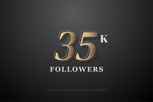 35k followers with different numbers concept.