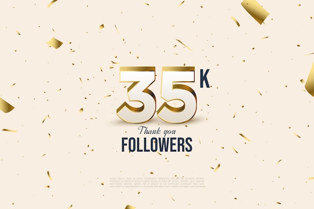 35k follower con numeri 3d realistici.