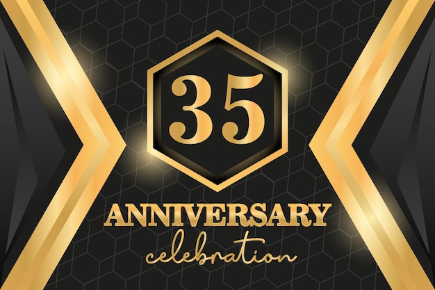 35th anniversary celebration logotype. Logo,numbers and ribbon vector design.