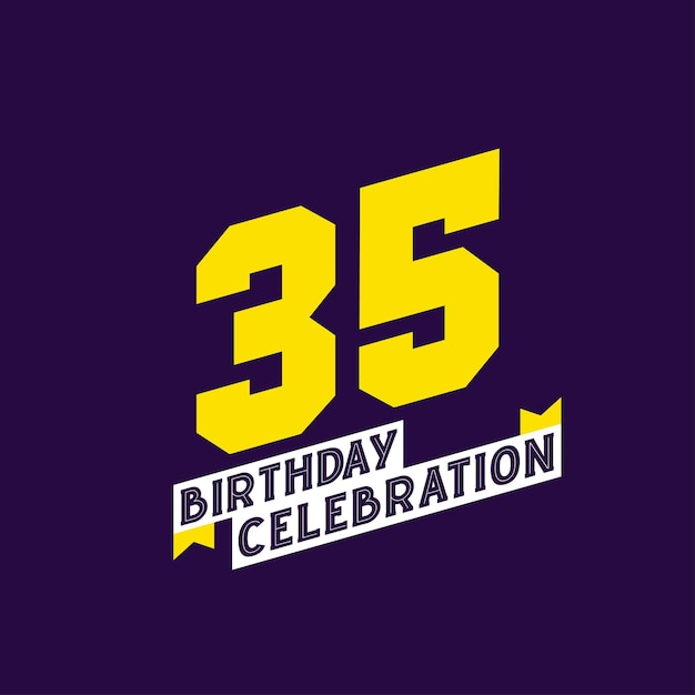 35th Birthday Celebration vector design 35 years birthday