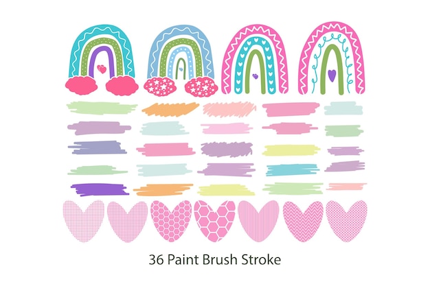 36 Paint Brush Stroke