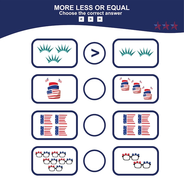 36 USA Independence Day More Less Equal