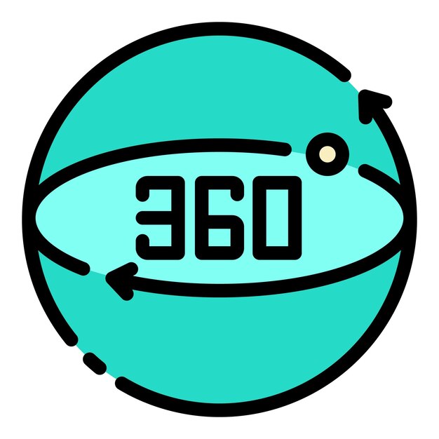 Вектор 360 иконок дополненной реальности контур 360 векторных значков дополненной реальности цвет плоский изолированный