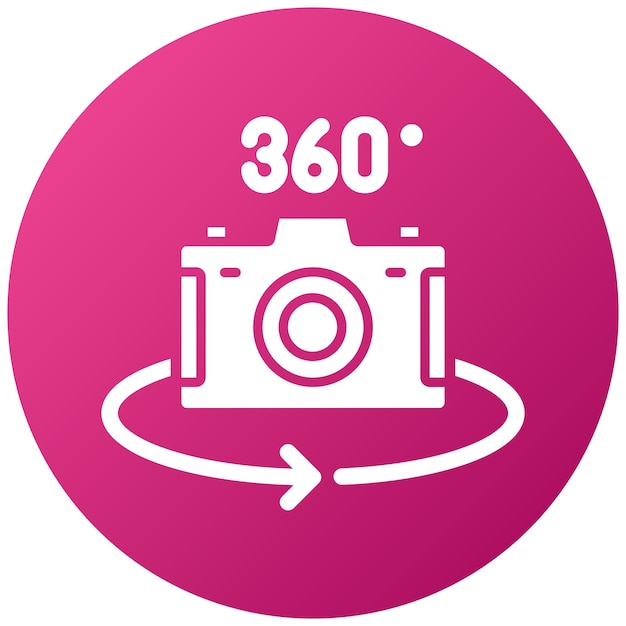 Vector 360 camera icon style