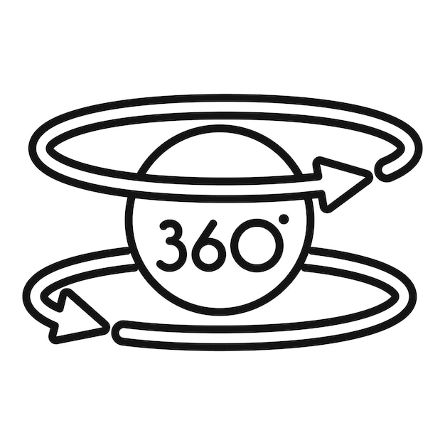 360 degree footage icon outline vector Virtual tour