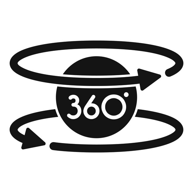 Vector 360 degree footage icon simple vector virtual tour