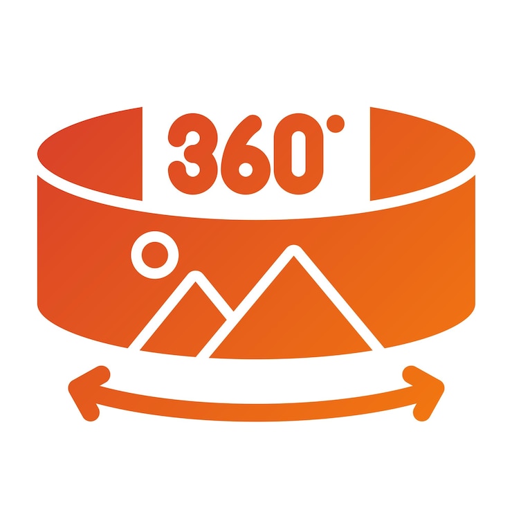 वेक्टर 360 degree photo icon style