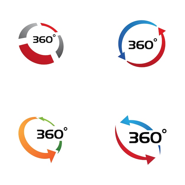 Vector 360 degree view related vector icons design template