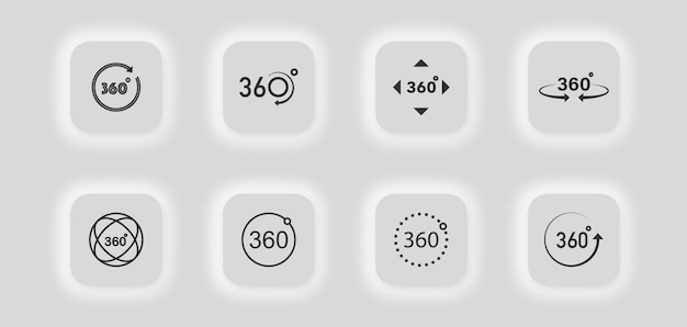 360 graden icon set Hoek 360 vector design