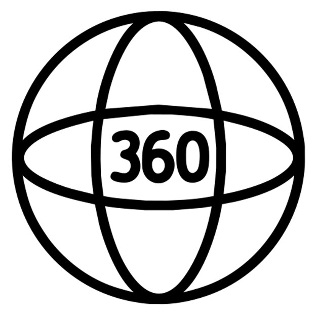 Vector 360 icon outline