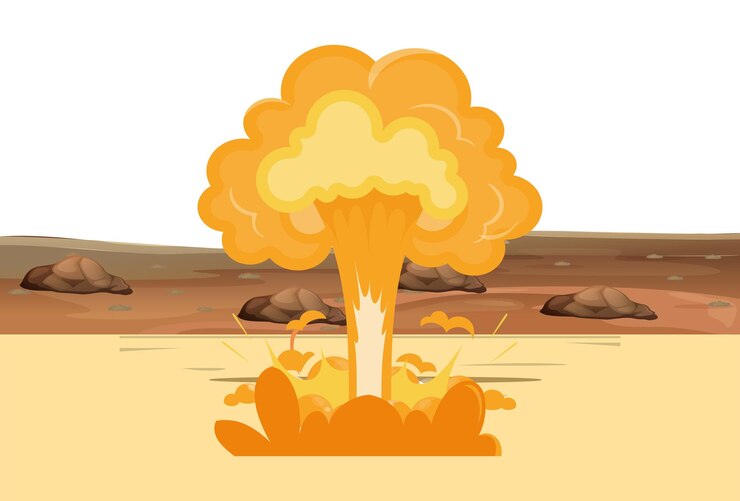 Vector 3628 nuclear explosion concept illustration