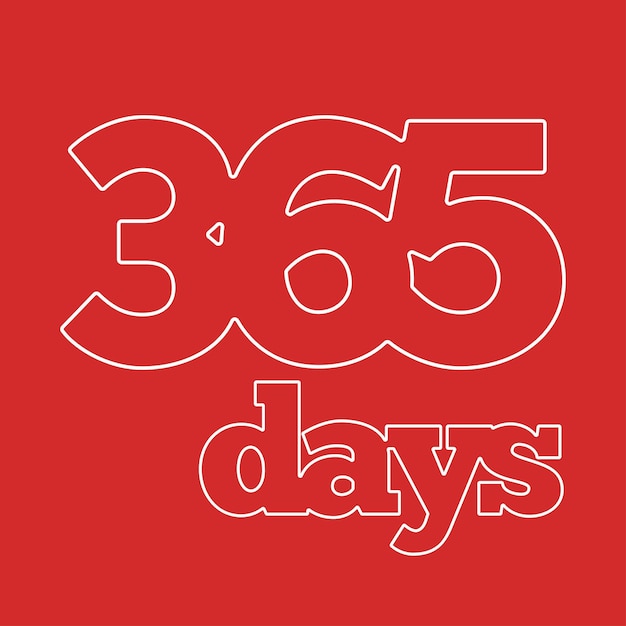 365 Days Vector Graphics Sign