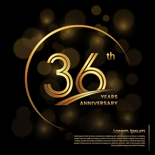 36e verjaardag logo-ontwerp met dubbele lijnnummers Gouden jubileum sjabloon Vector Logo sjabloon