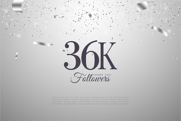 Vector 36k followers with subtle black numbers.