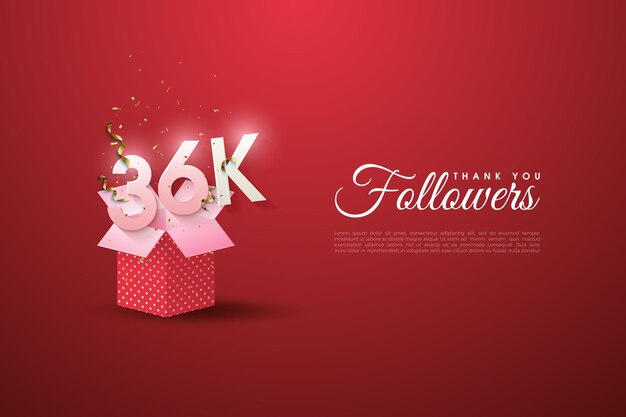 36k volgers met rood kleurenconcept.