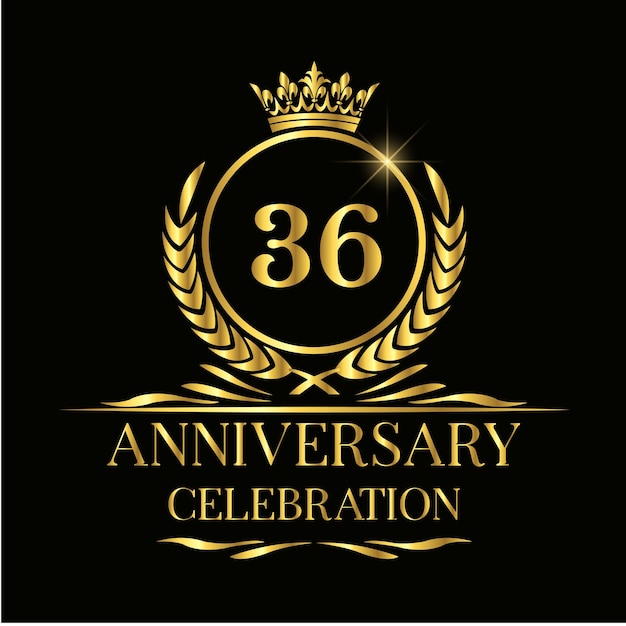 Emblema del logo del 36° anniversario per la celebrazione