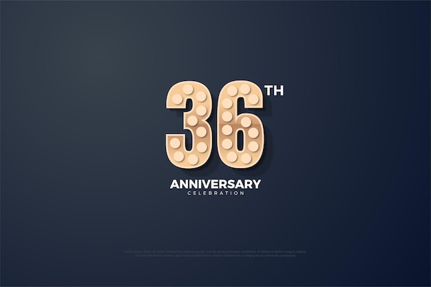 36th anniversary with rounded round number texture.