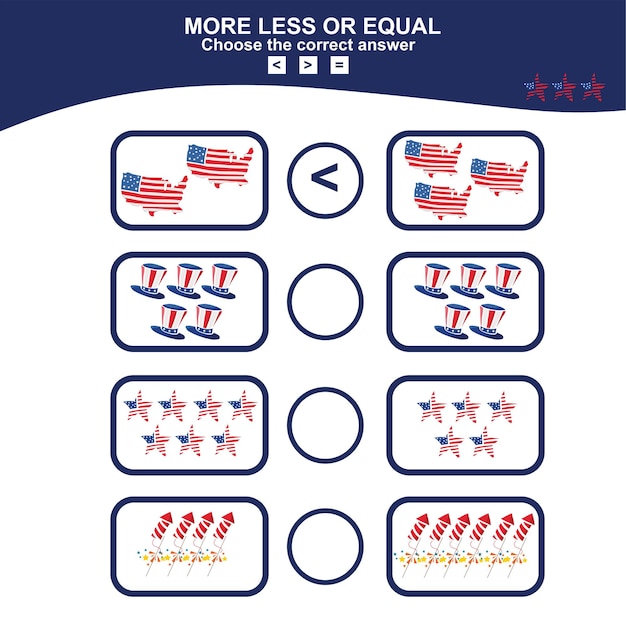 Vector 37 usa independence day more less equal