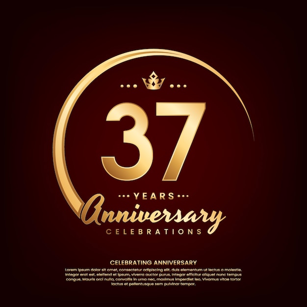 37 year anniversary celebration template design