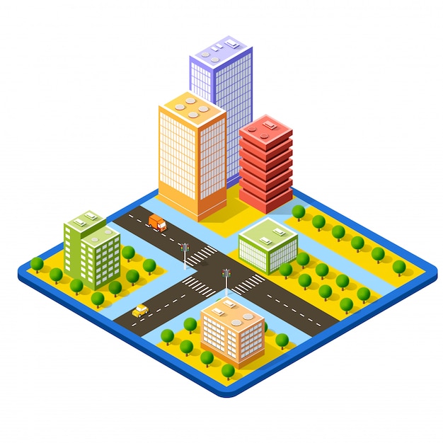 3790colrcolorful 3d isometric city