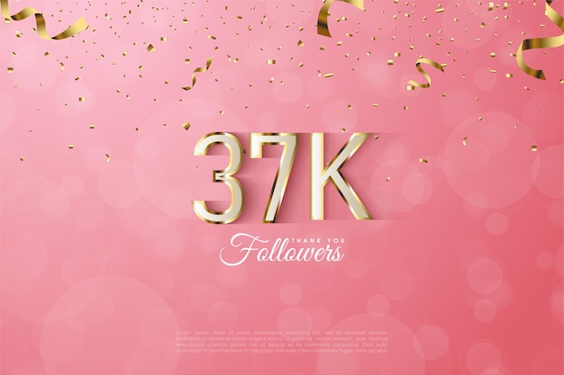 37k followers on pink bubble background