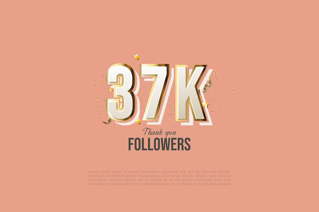 Vector 37k followers with very smooth background