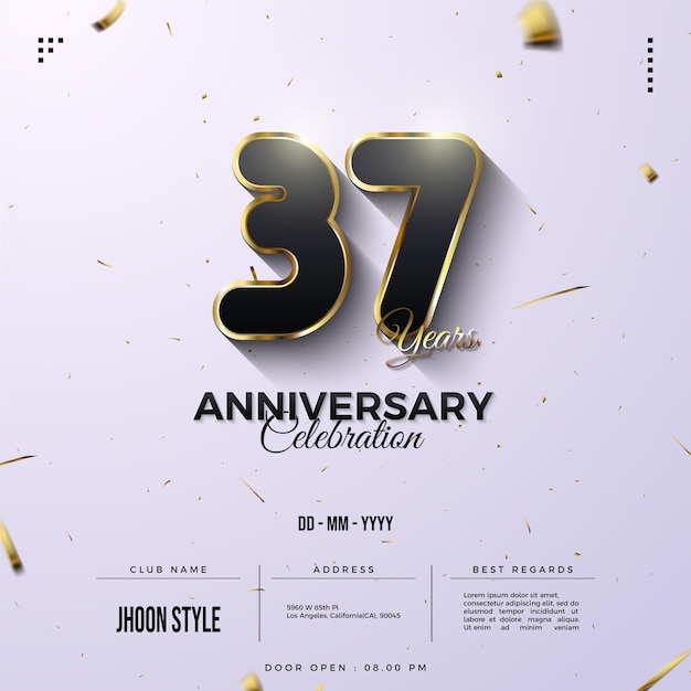 37th anniversary celebration on a clean background.