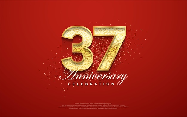 37th anniversary number for a birthday celebration premium vector backgrounds Premium vector background for greeting and celebration