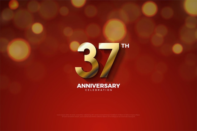 37th anniversary on a red background.