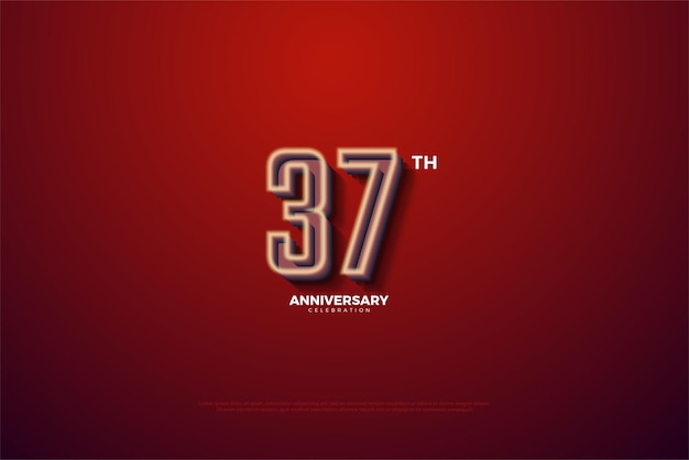 37th anniversary with realistic 3d numbers.