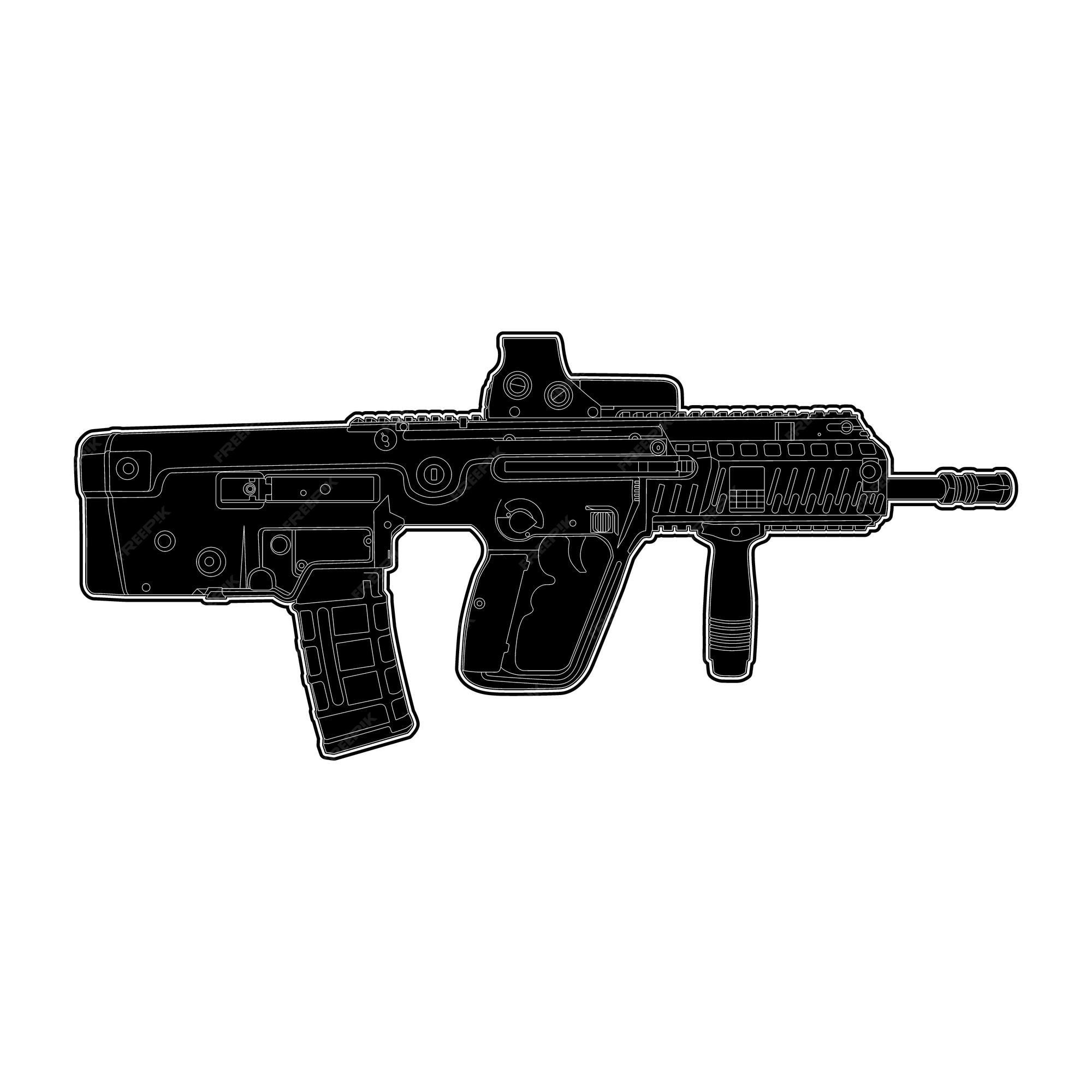 Premium Vector | 38 black and white vector gun