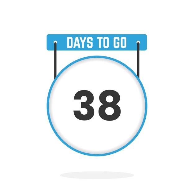 Vector 38 days left countdown for sales promotion 38 days left to go promotional sales banner