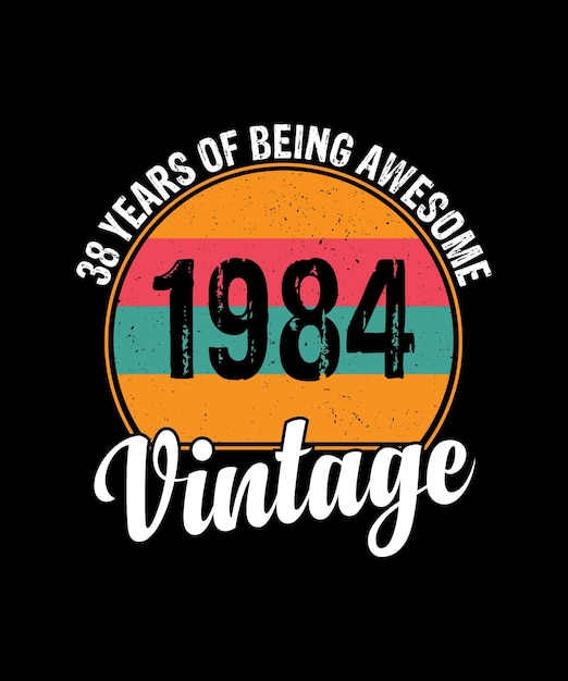 Vector 38-jarige geschenken vintage 1984 limited edition 38e verjaardag t-shirt