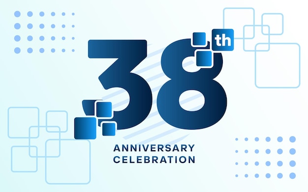 38 years anniversary celebration logotype anniversary celebration template design vector illustrations