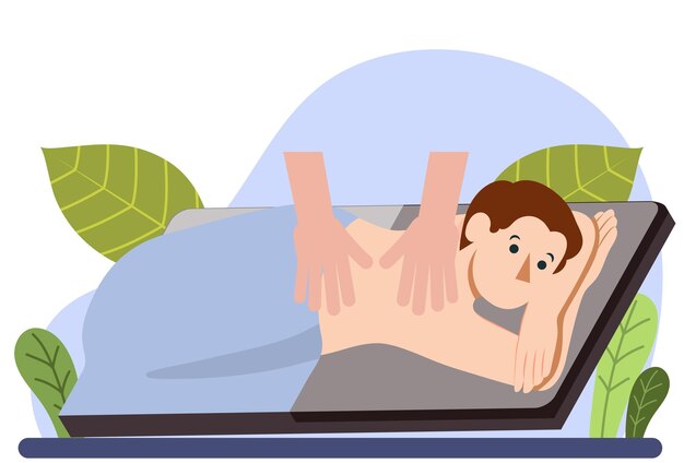 3879 herbal massage concept illustration
